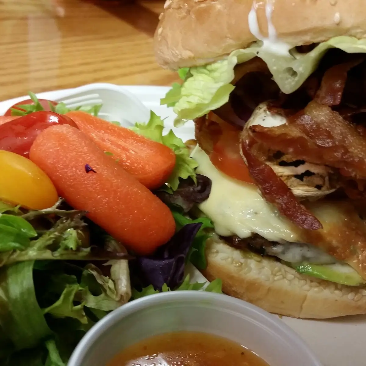 Burger and Side Salad