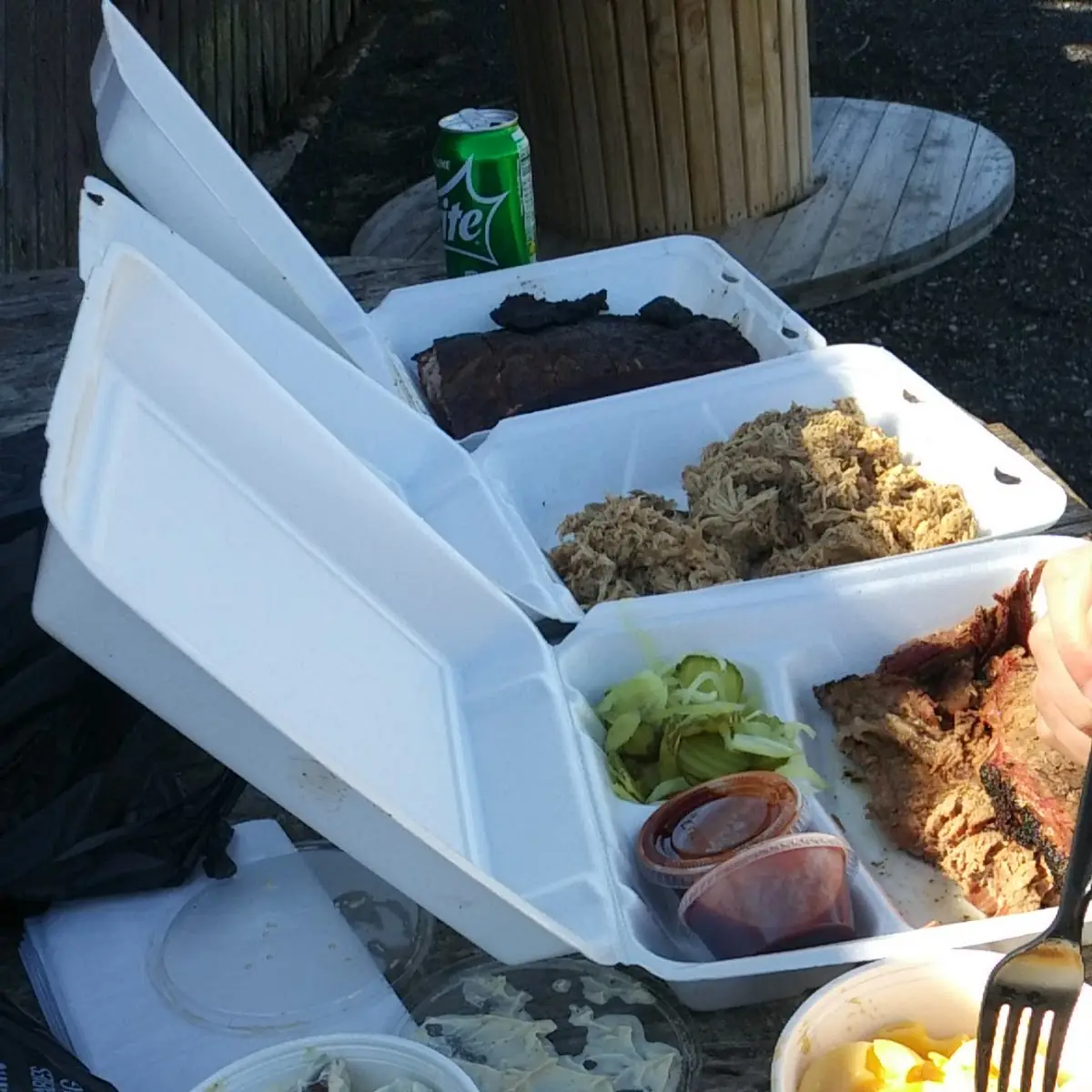 Beans Mac and Cheese BBQ Meats
