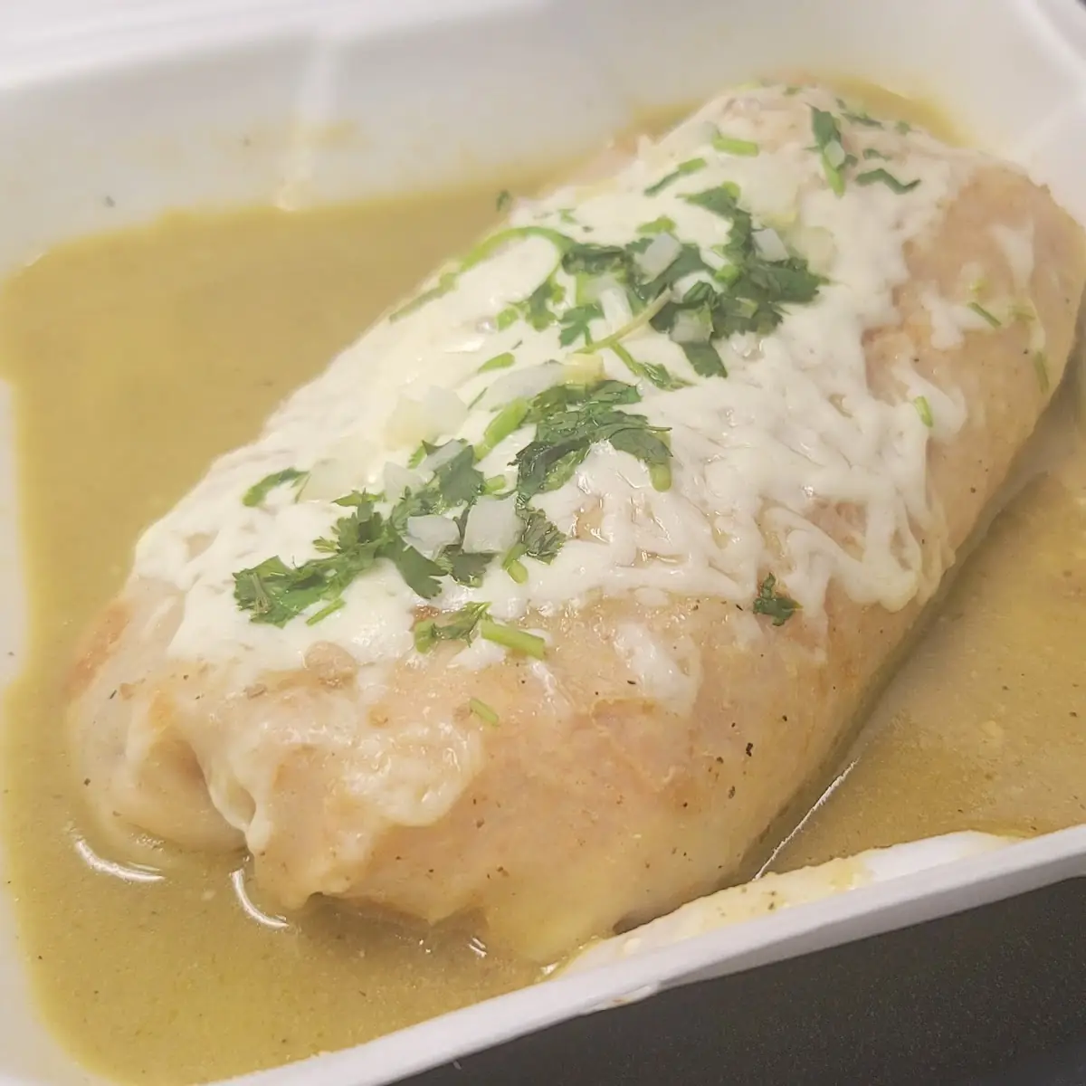 Wet Chile Verde Burrito