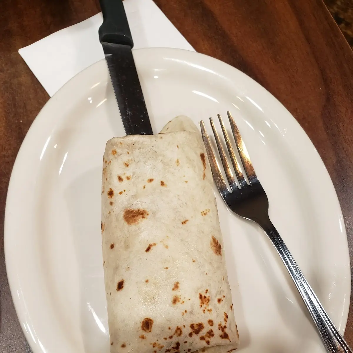 Hamburger Meat and Bean Burrito
