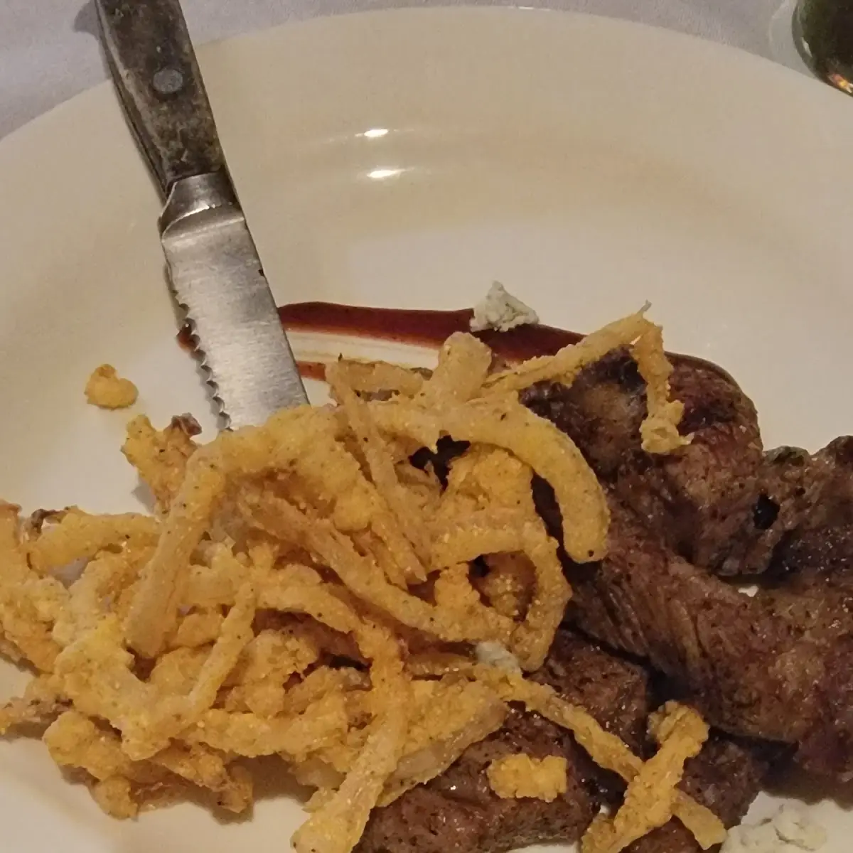 Beef Tips and Onion Rings