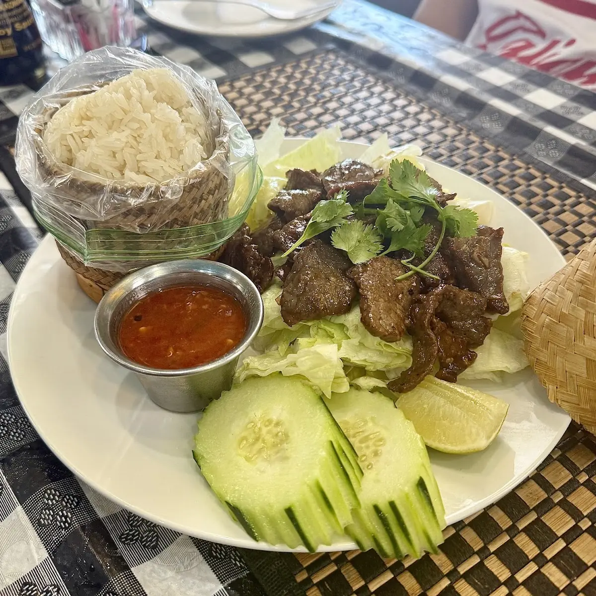 Tiger Cried Beef with Sticky Rice