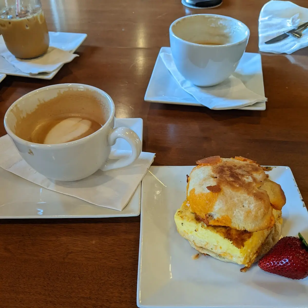 Vanilla Cappuccino and Egg Sandwich