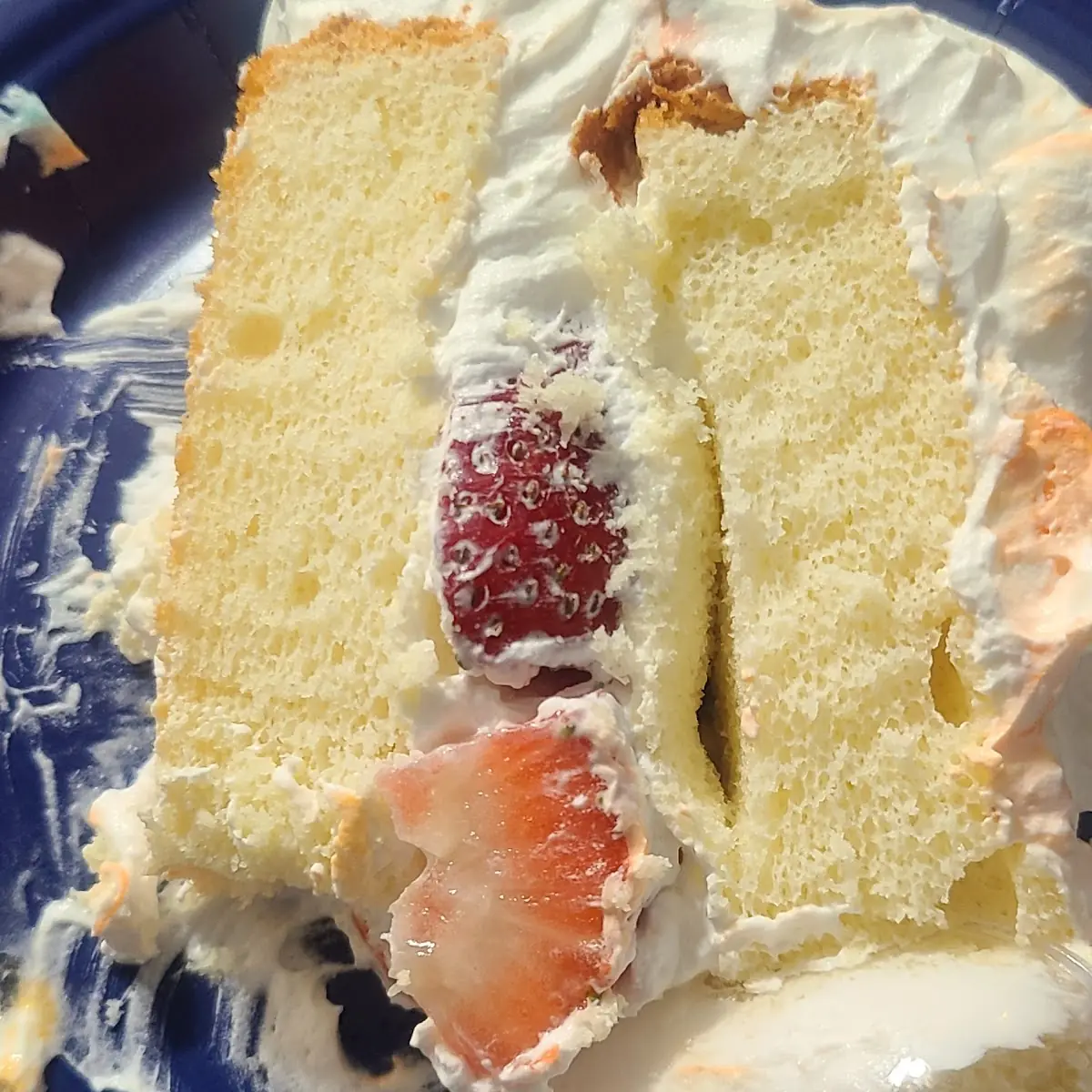 Spongy Strawberry Cake Slice