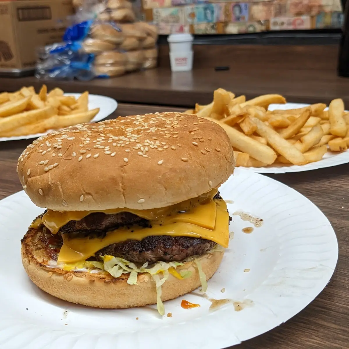 Double Cheeseburger and Fries