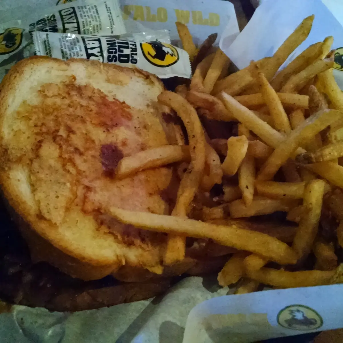 BBQ Pork Grilled Cheese and Fries