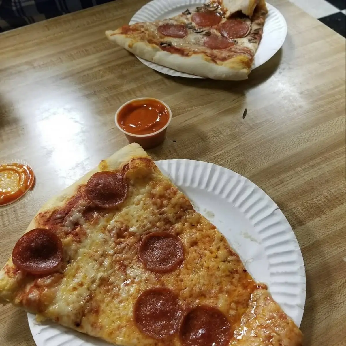 Pepperoni and Mushroom Pizza Slice