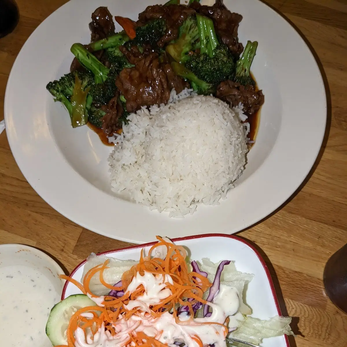 House Salad and Beef and Broccoli
