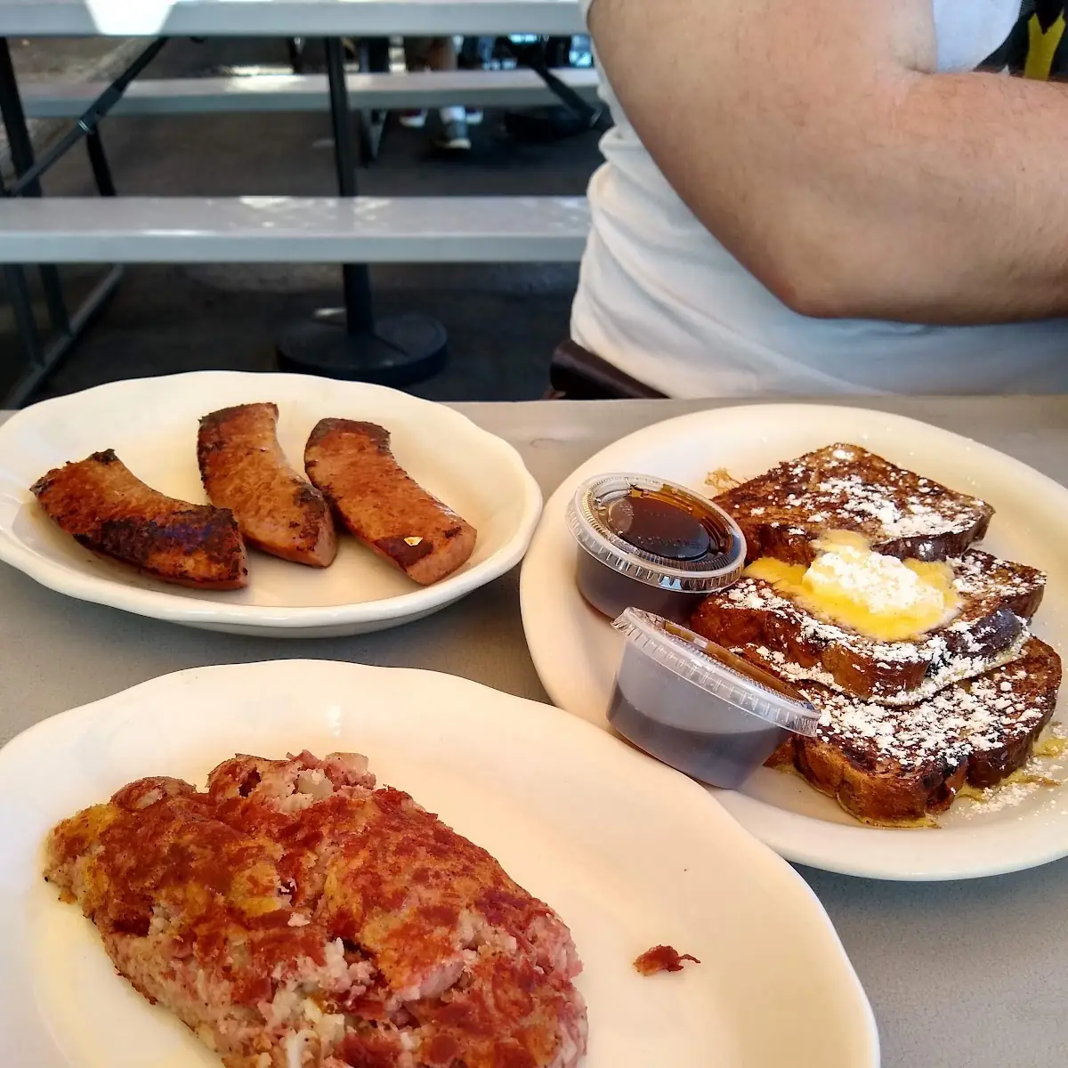 French Toast Hash and Keilbasa