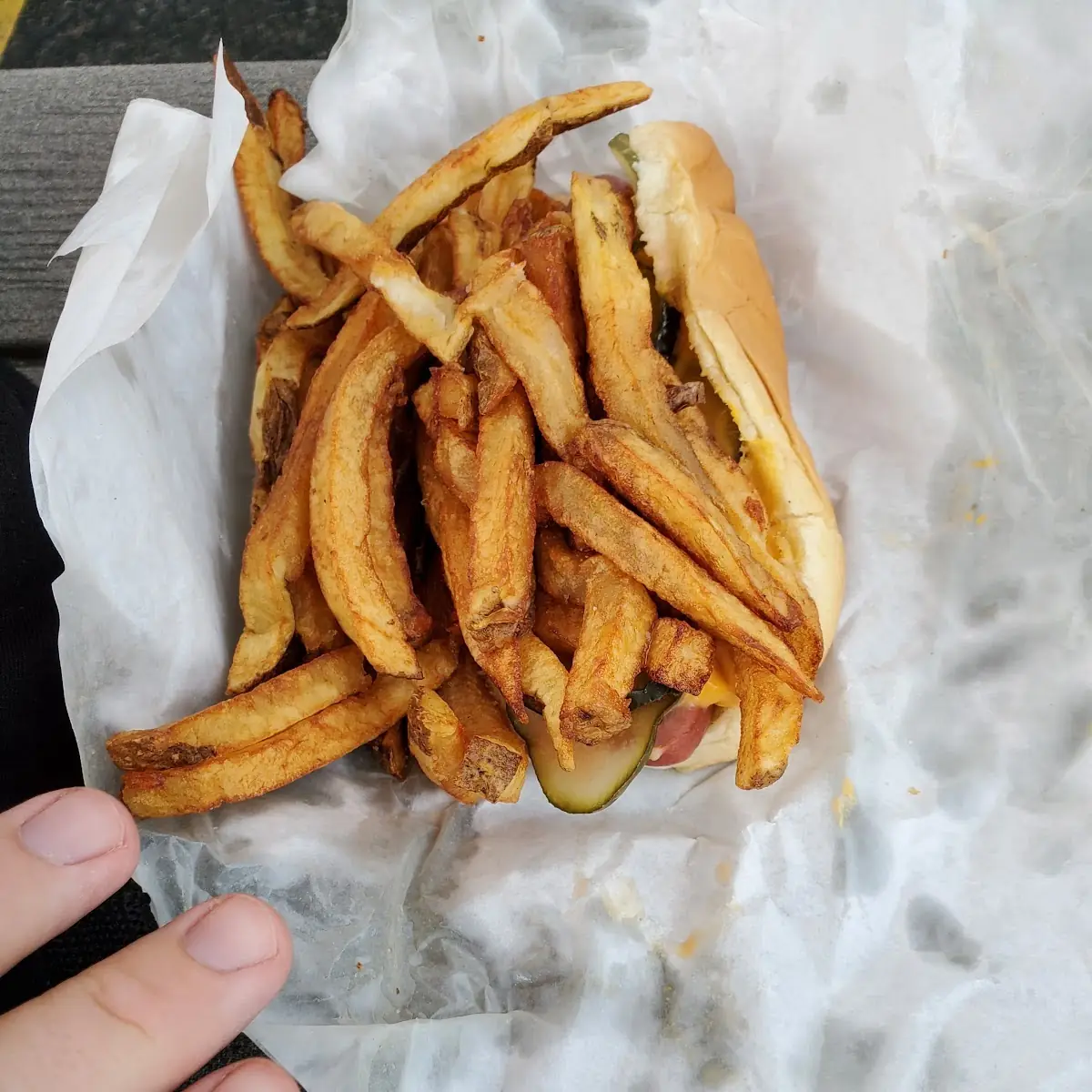 Cheese Dog with Fries