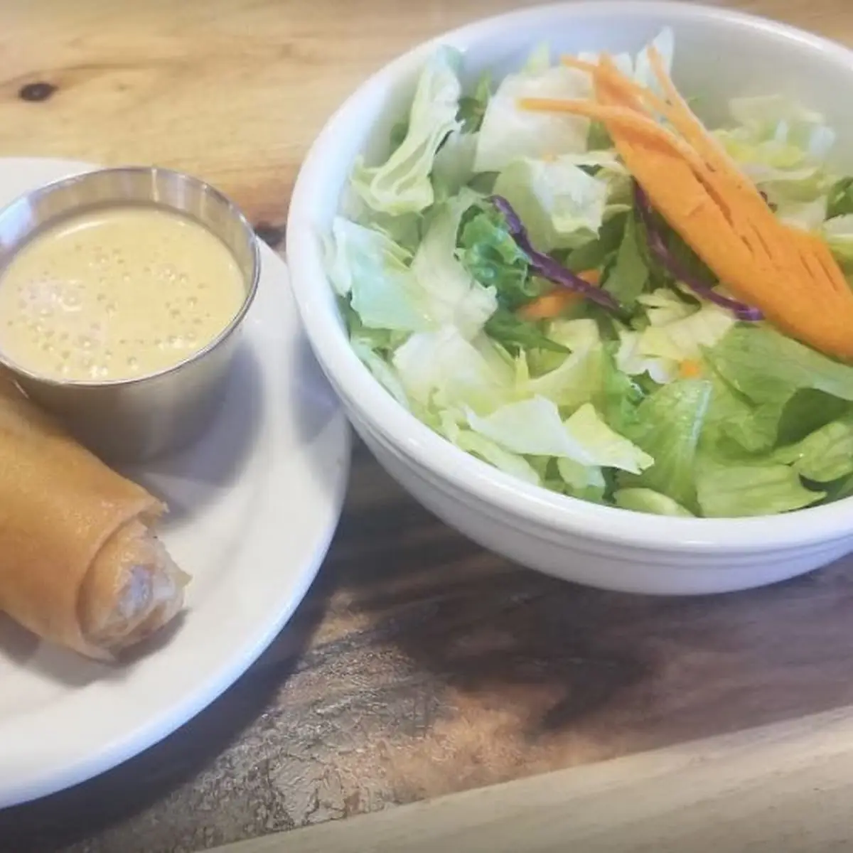 Egg Roll and Salad