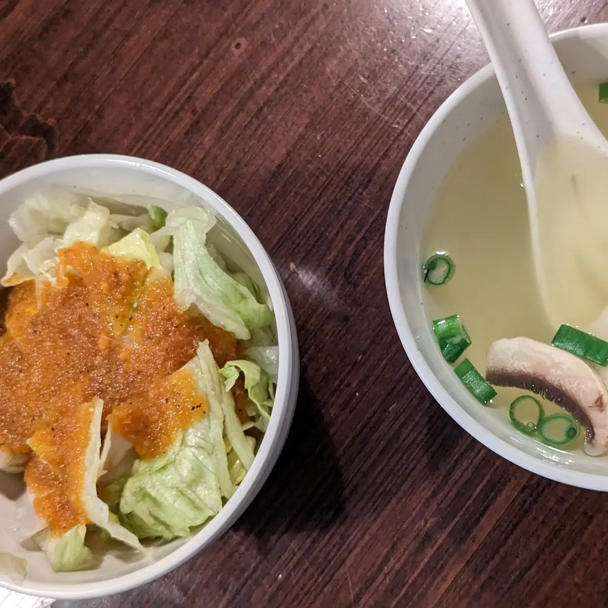 Soup and Salad with Ginger Dressing