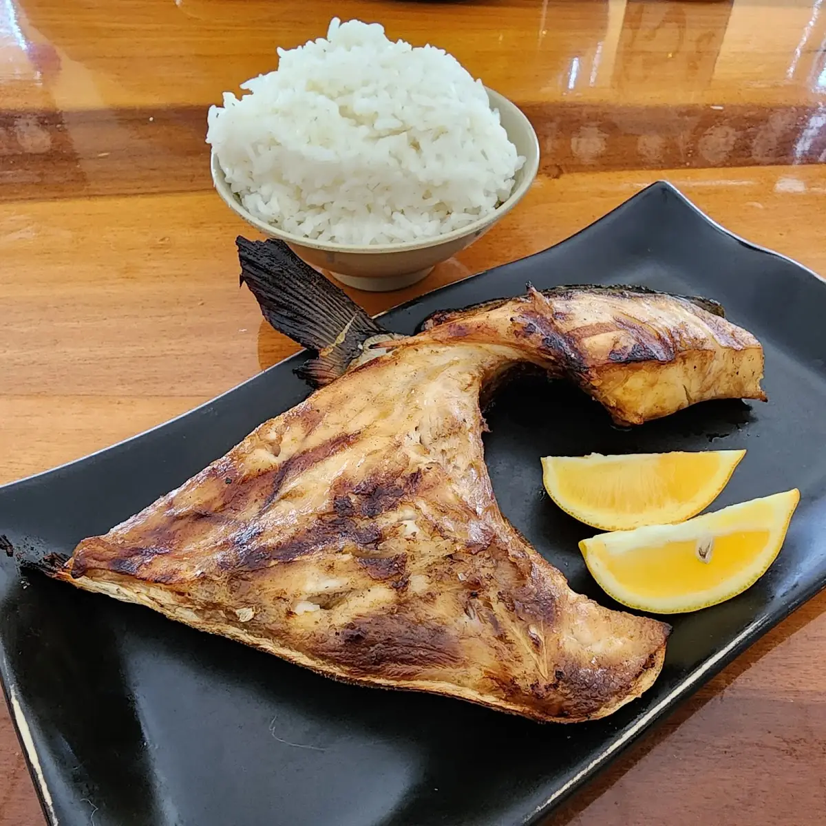 Sake Kama with Rice