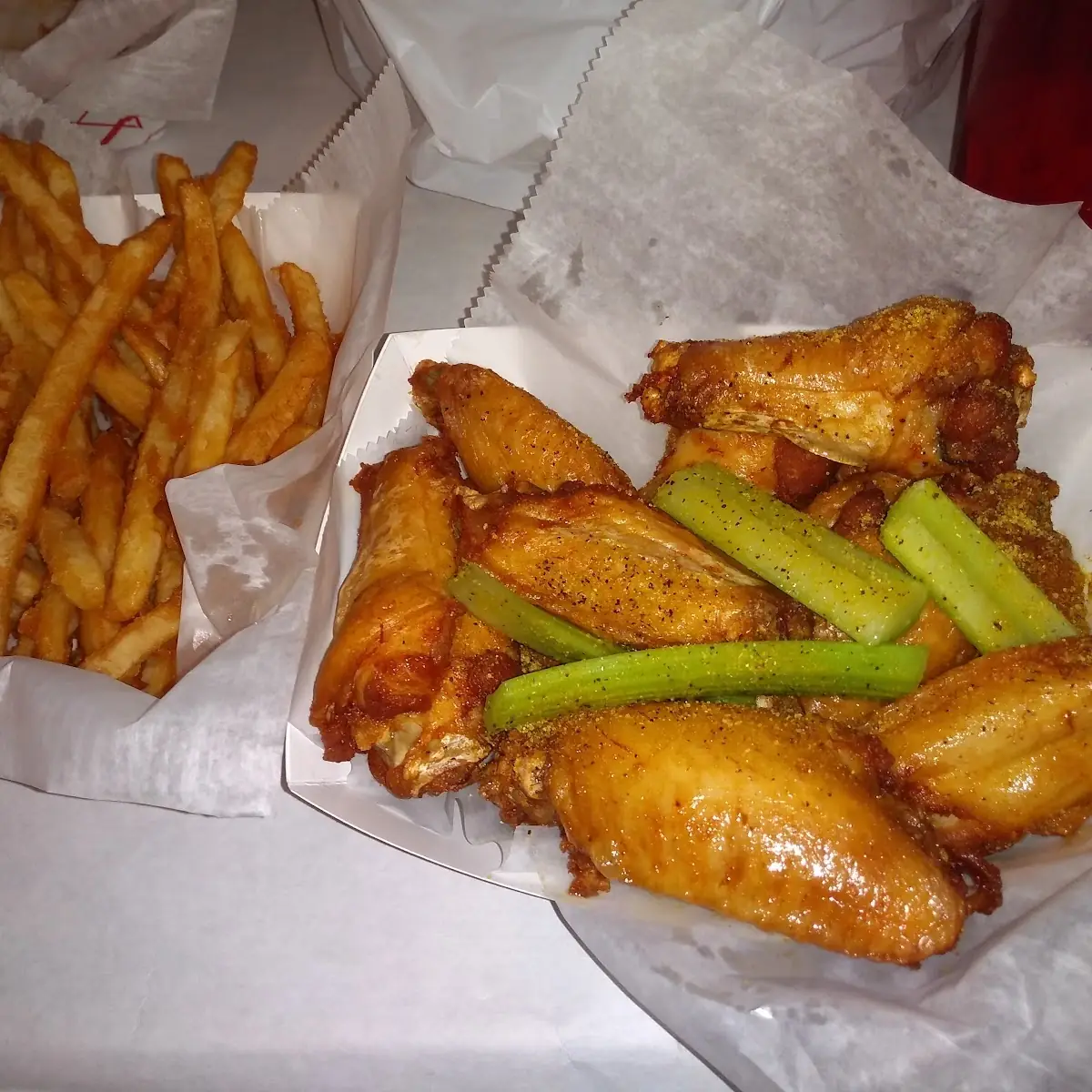 Lemon Pepper Wings and Fries