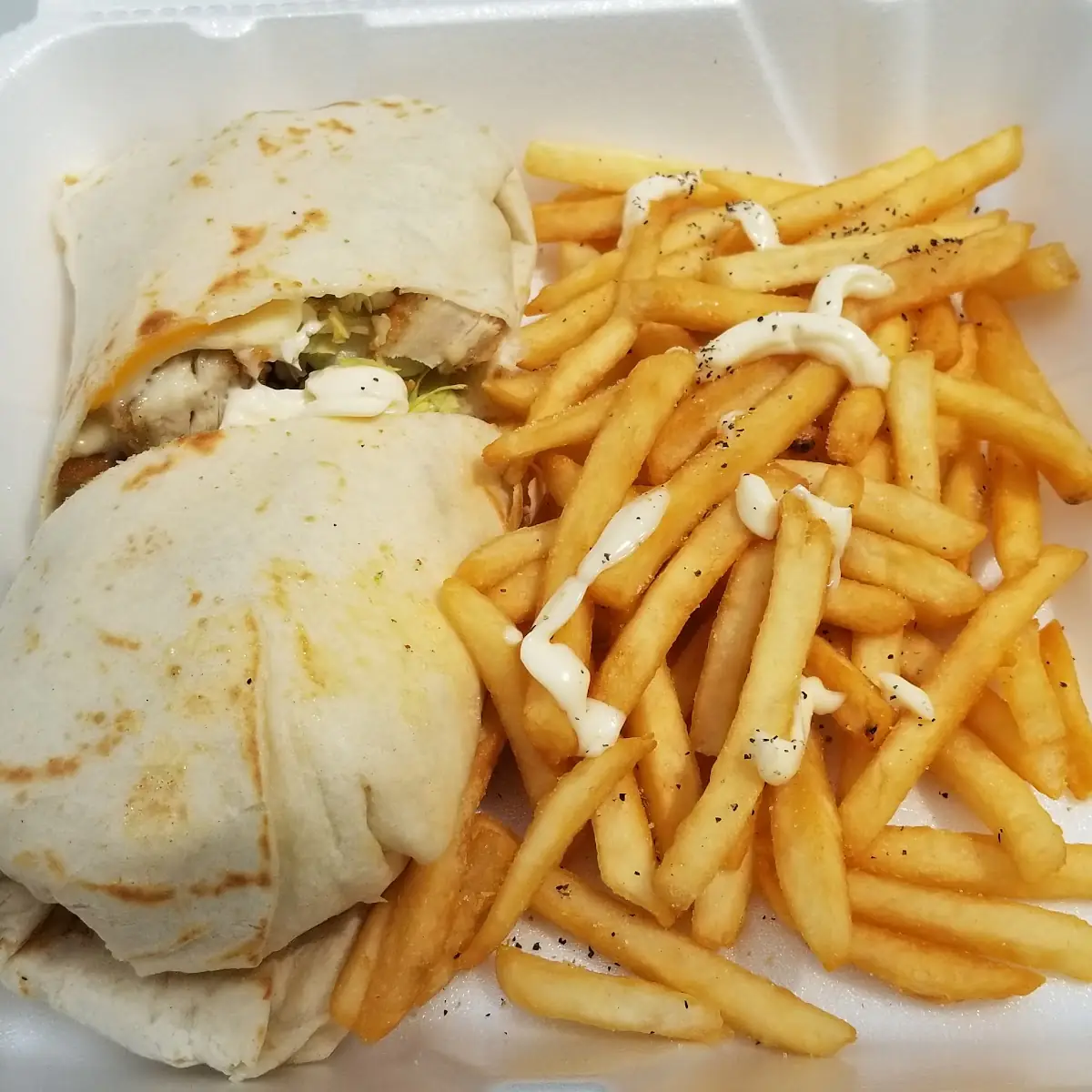 Honey Chicken Wrap with Fries