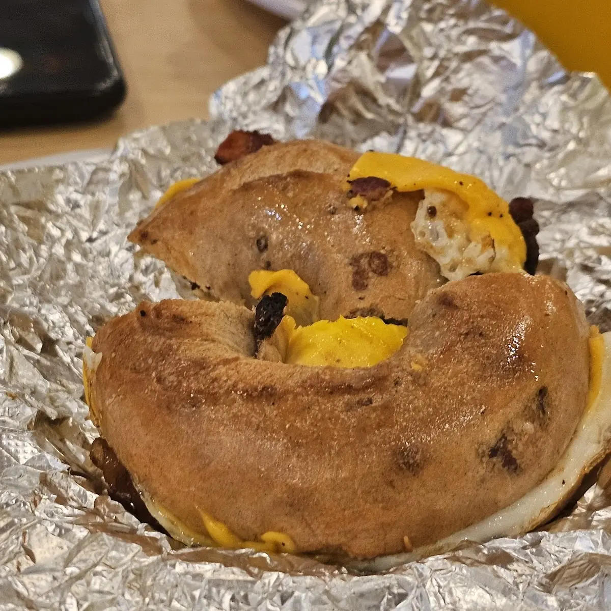 Ham Egg and Cheese Bagel