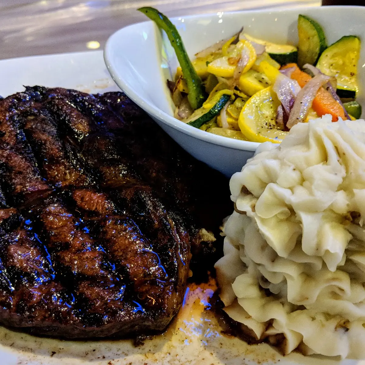 Ribeye with Garlic Mashed Potatoes