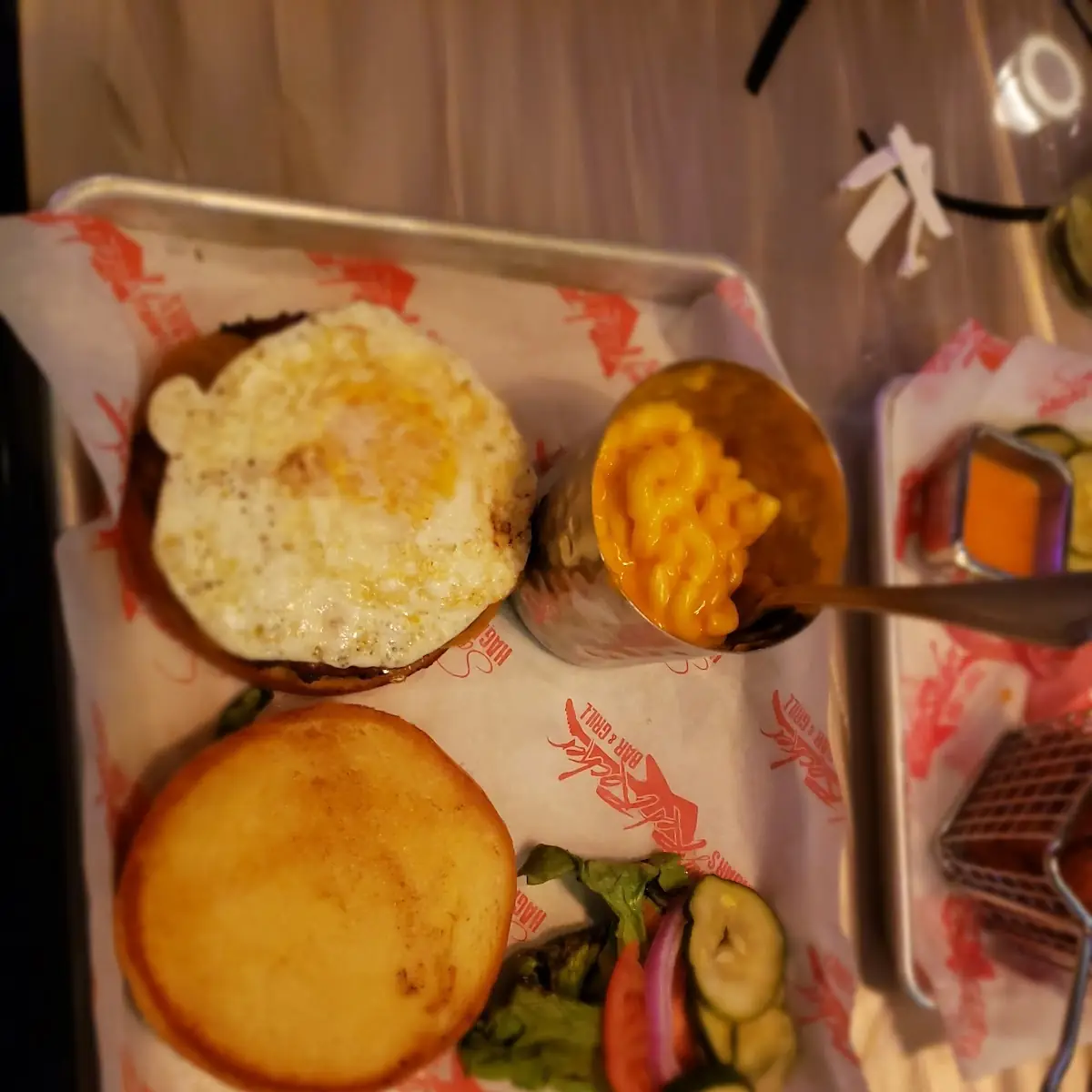 Sunrise Burger with Mac and Cheese