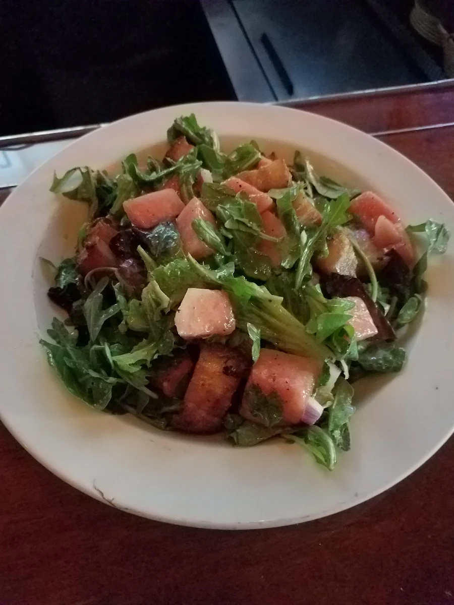 Watermelon Pork Belly Arugla Salad