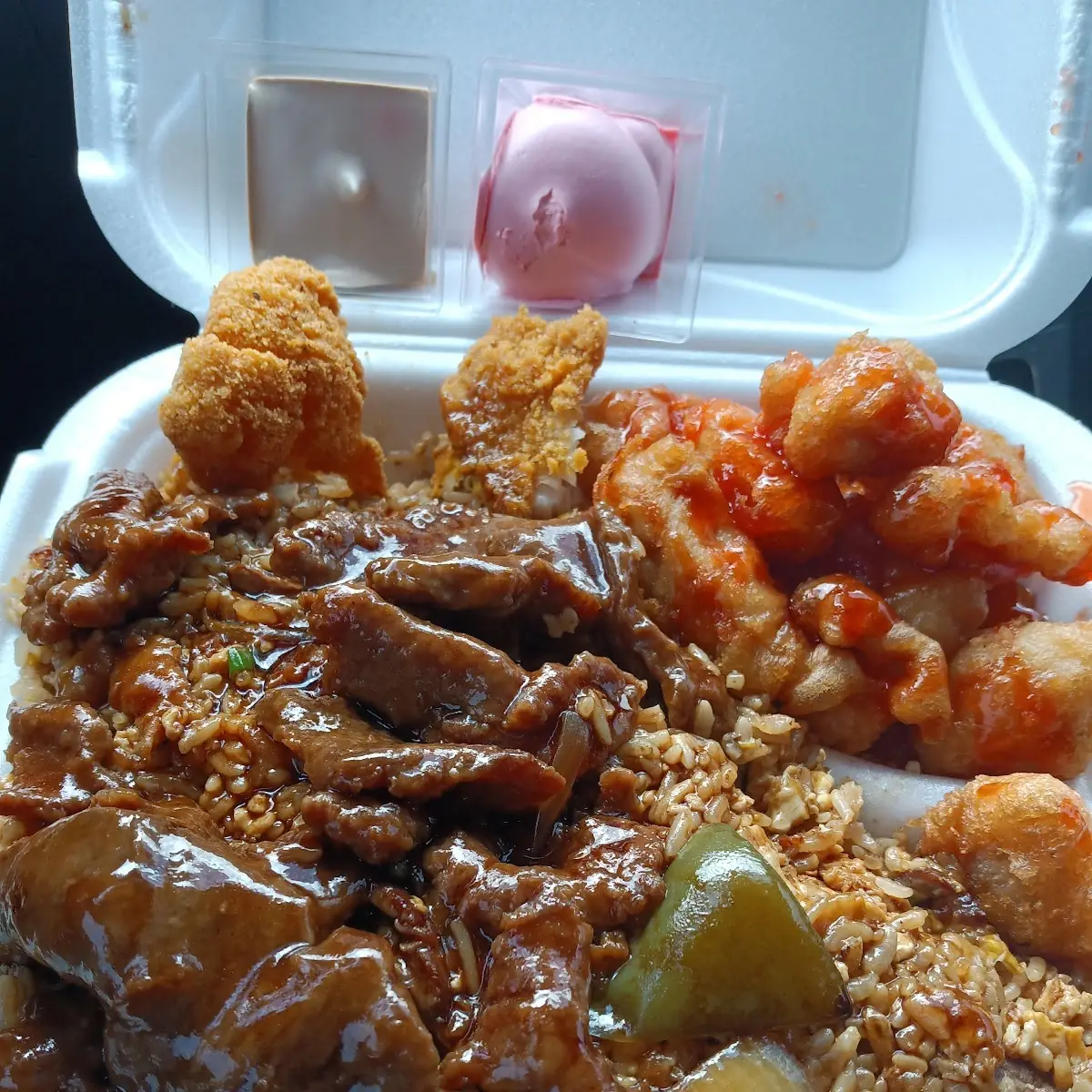 Chicken Fried Rice and Sweet and Sour Chicken