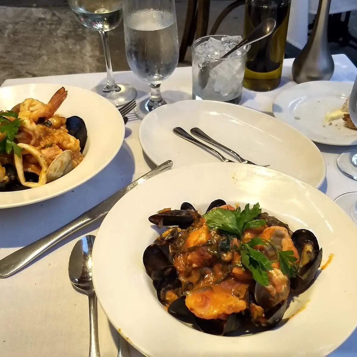 Black Linguini Day Special and Seafood Risotto