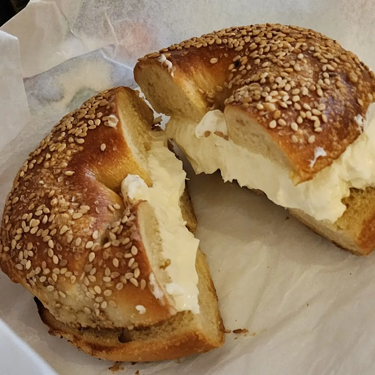 Sesame Bagel with Cream Cheese