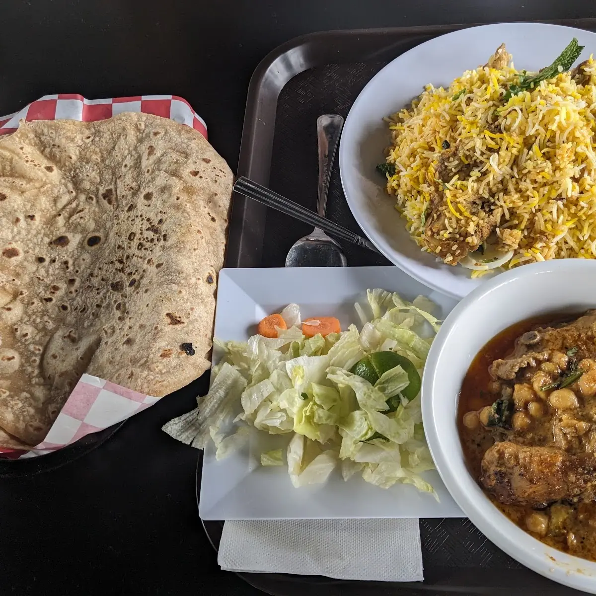 Chicken Curry and Roti Biryani