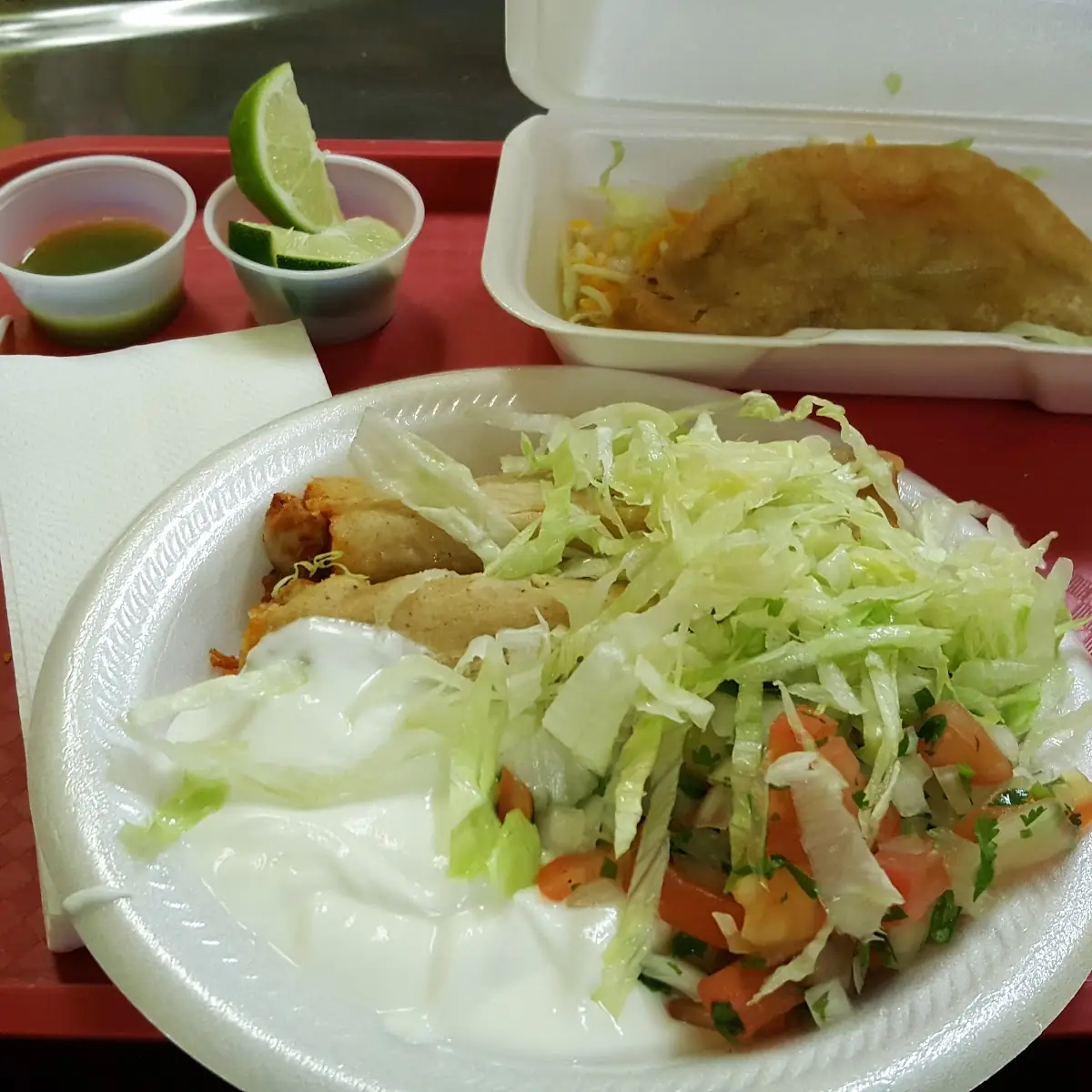 Tamales and a Shredded Beef Taco