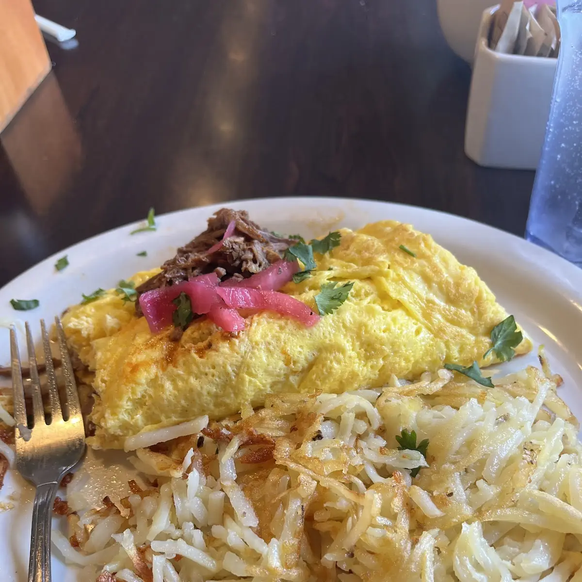 Scrambled Eggs and Toast Hash Browns Toast