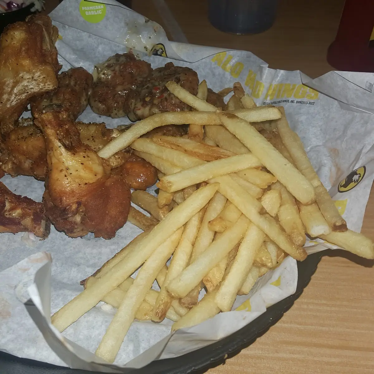 Garlic Parmesan Wings and Fries
