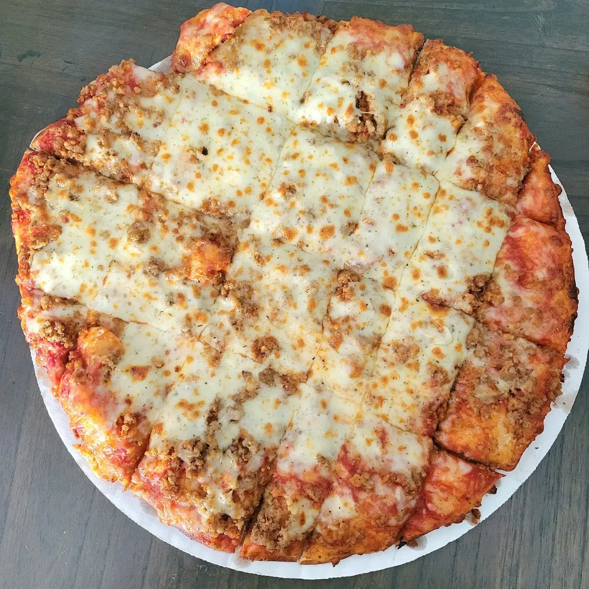 Sausage Pizza Extra Cheese Pizza