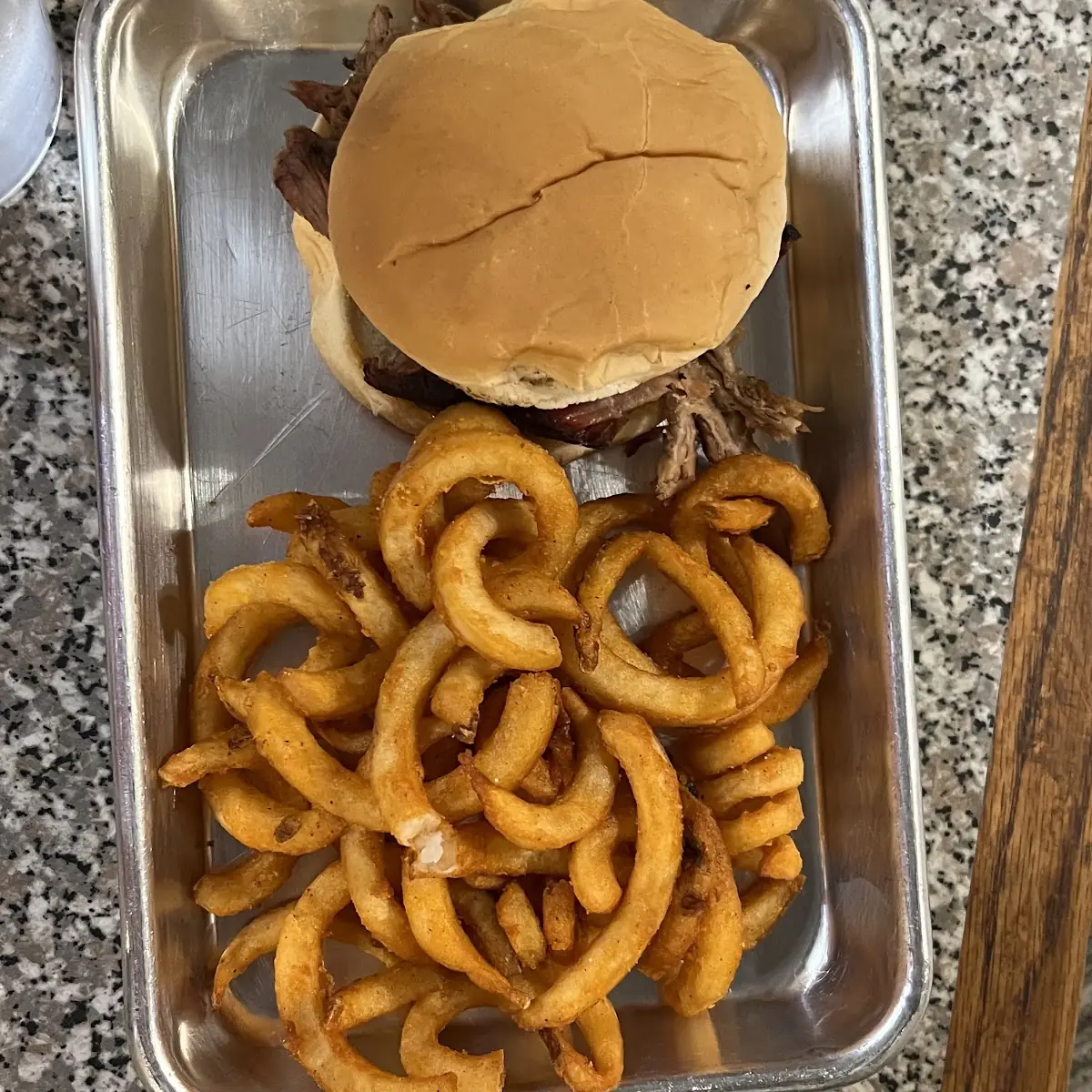 Pulled Pork Sandwich with Curly Fries
