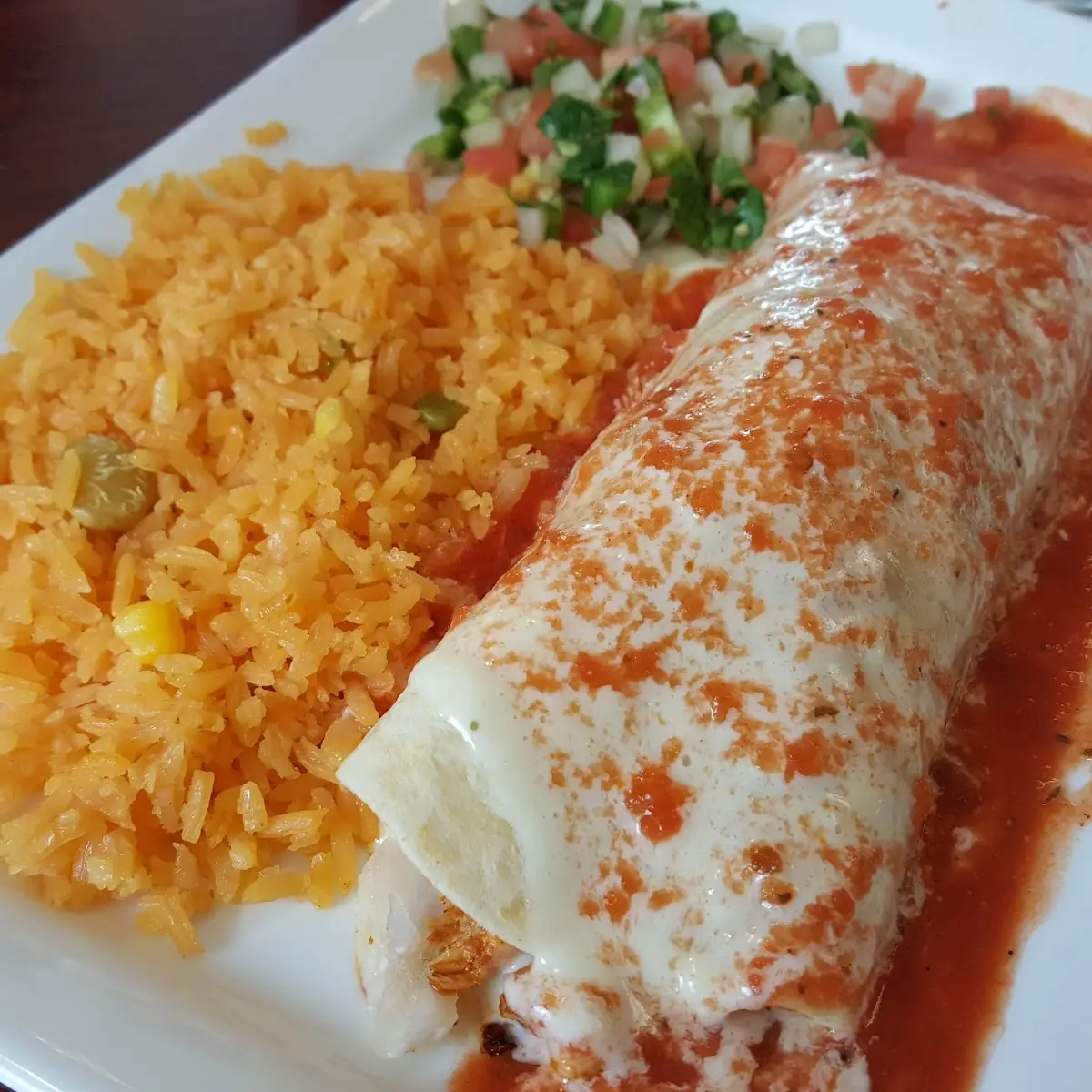 Bean Burrito Cheese Enchilada & Tostada w Beans