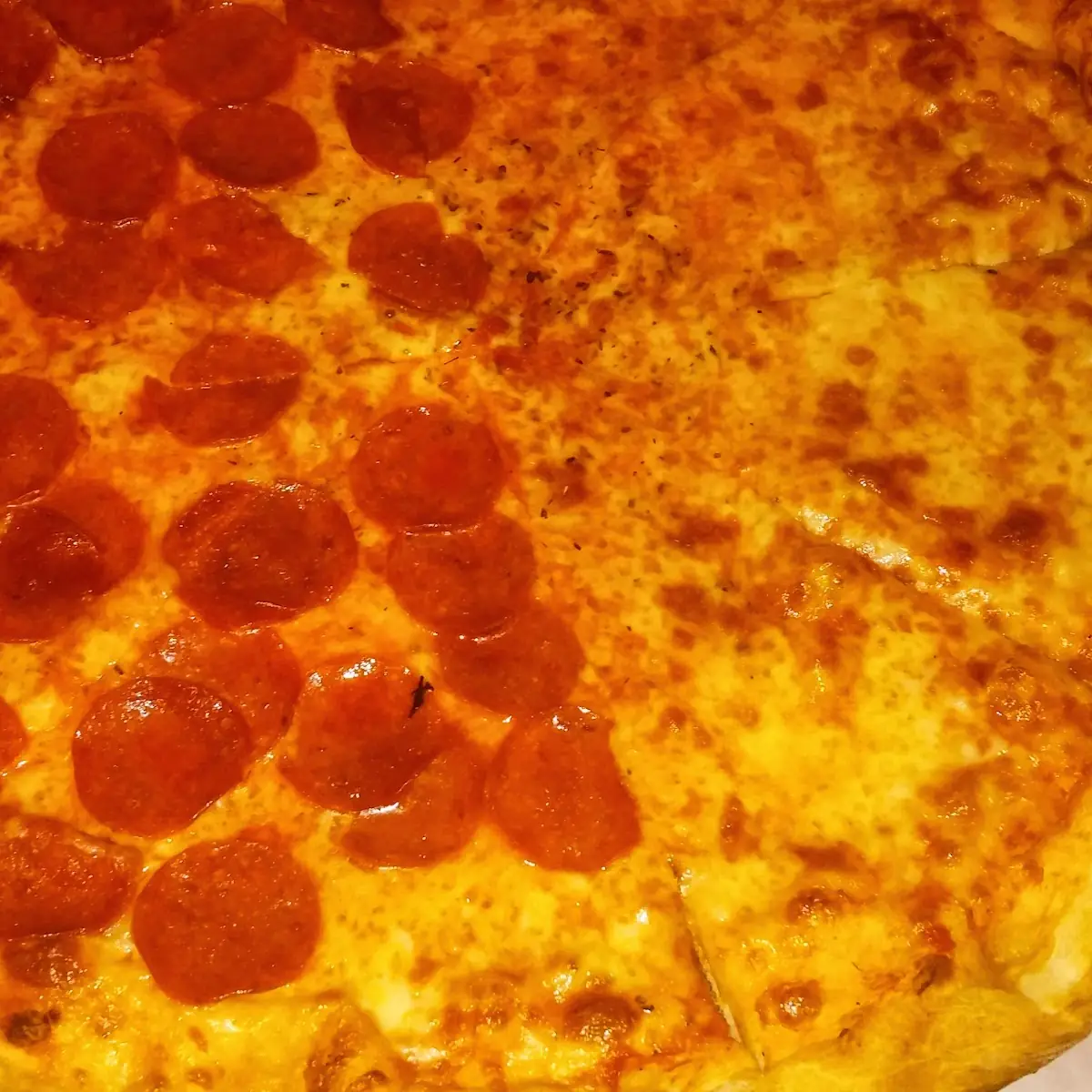 Whole Pie One Side Plain the Other Half Pepperoni