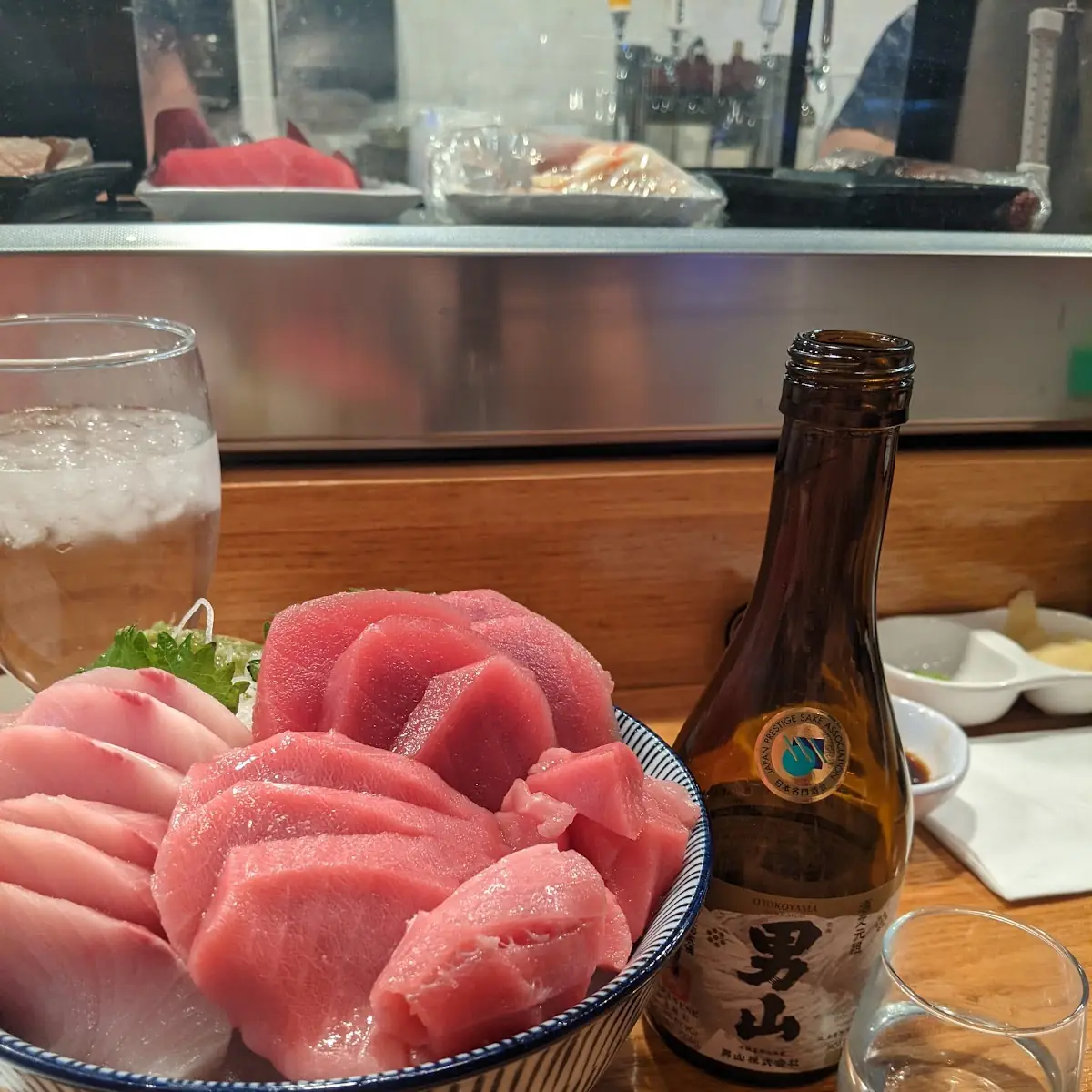Otoro & Hamachi Sashimi with Chilled Otokoyama Sake