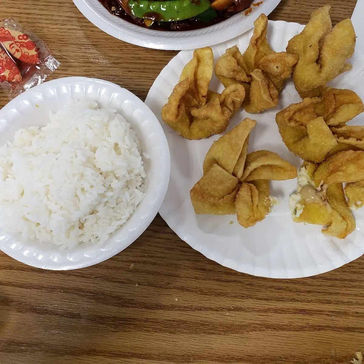 White Rice and Crab Rangoon
