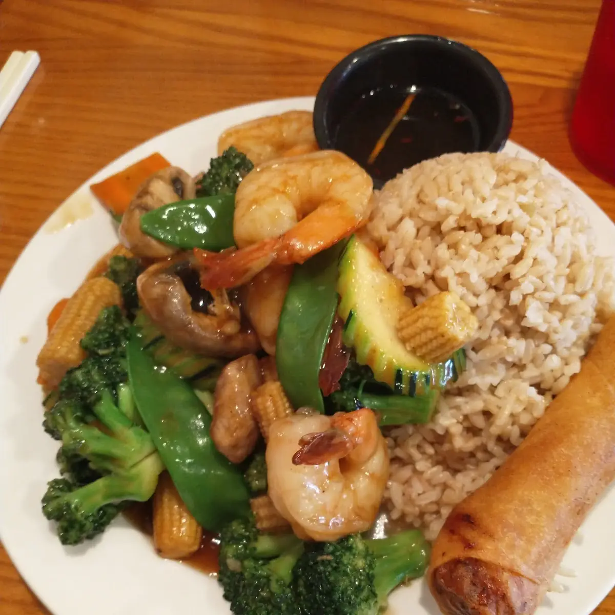 Shrimp Mixed Vegetables with Brown Rice