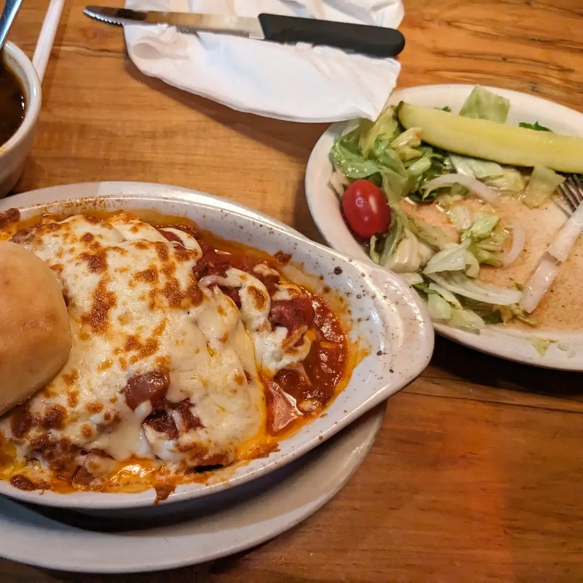 Lasagna with Soup and Salad