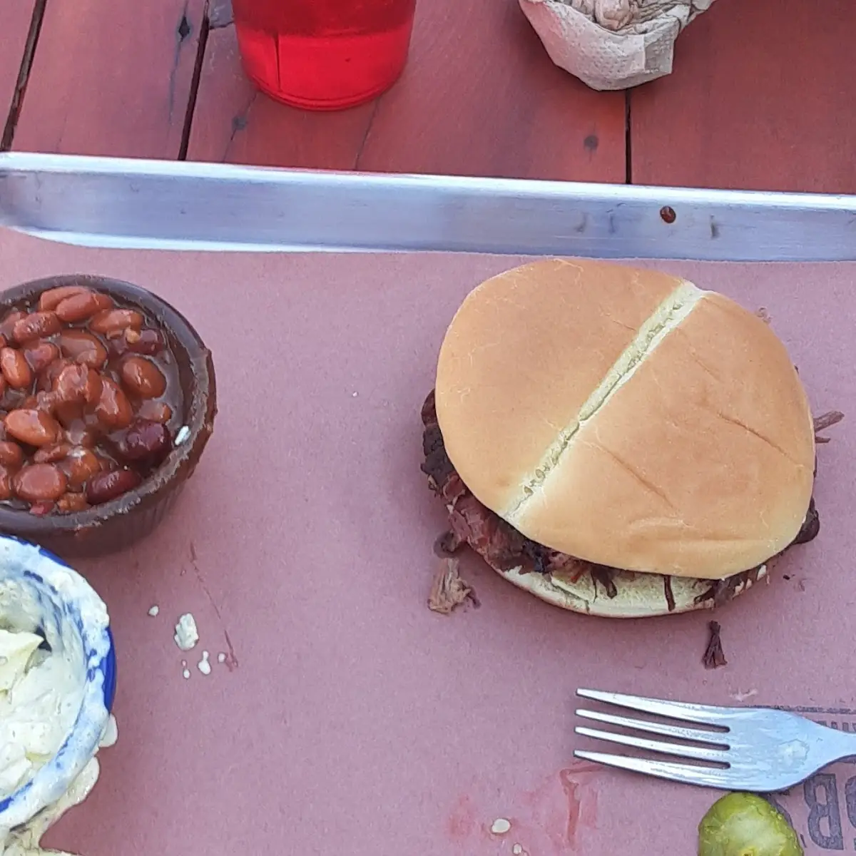 Brisket Sandwich and Potato Salad