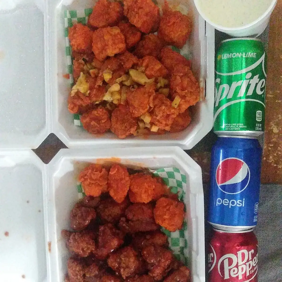6 bone-in/less wings