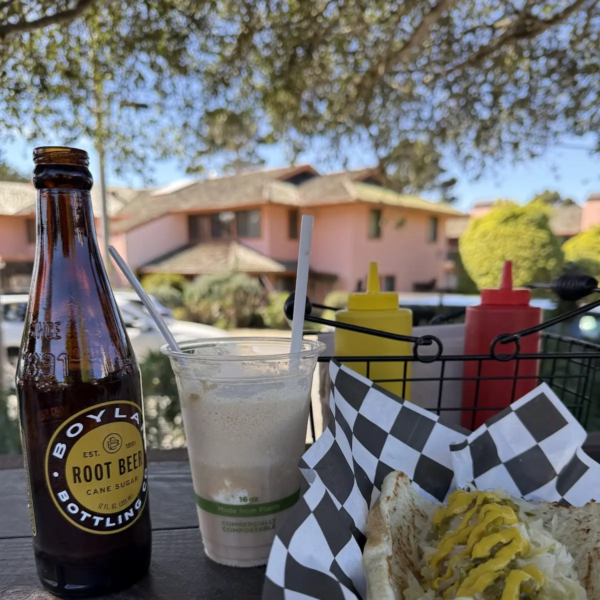 Root Beer Float and Hotdog