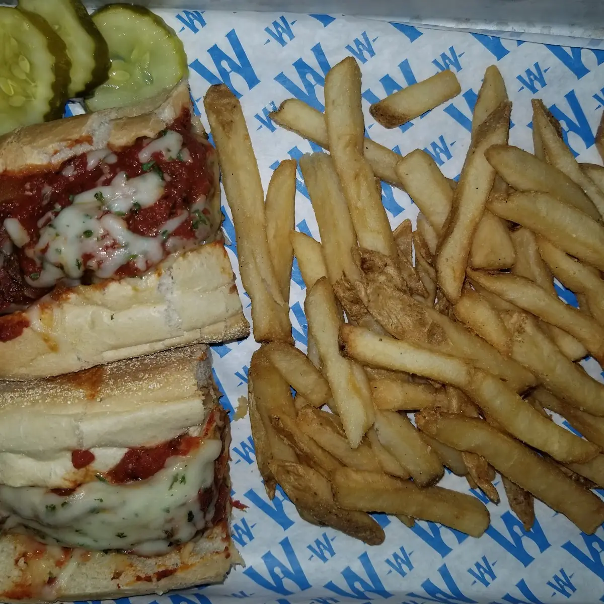 Meatball Sub and Fries