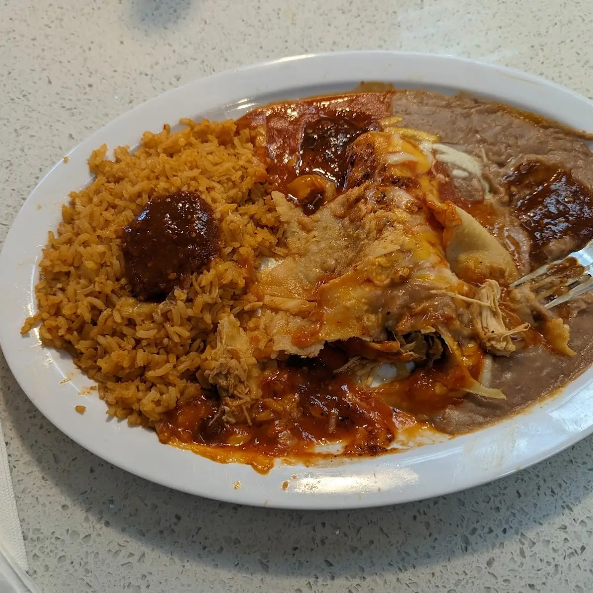 Lunch Special Chipotle Chicken Enchiladas