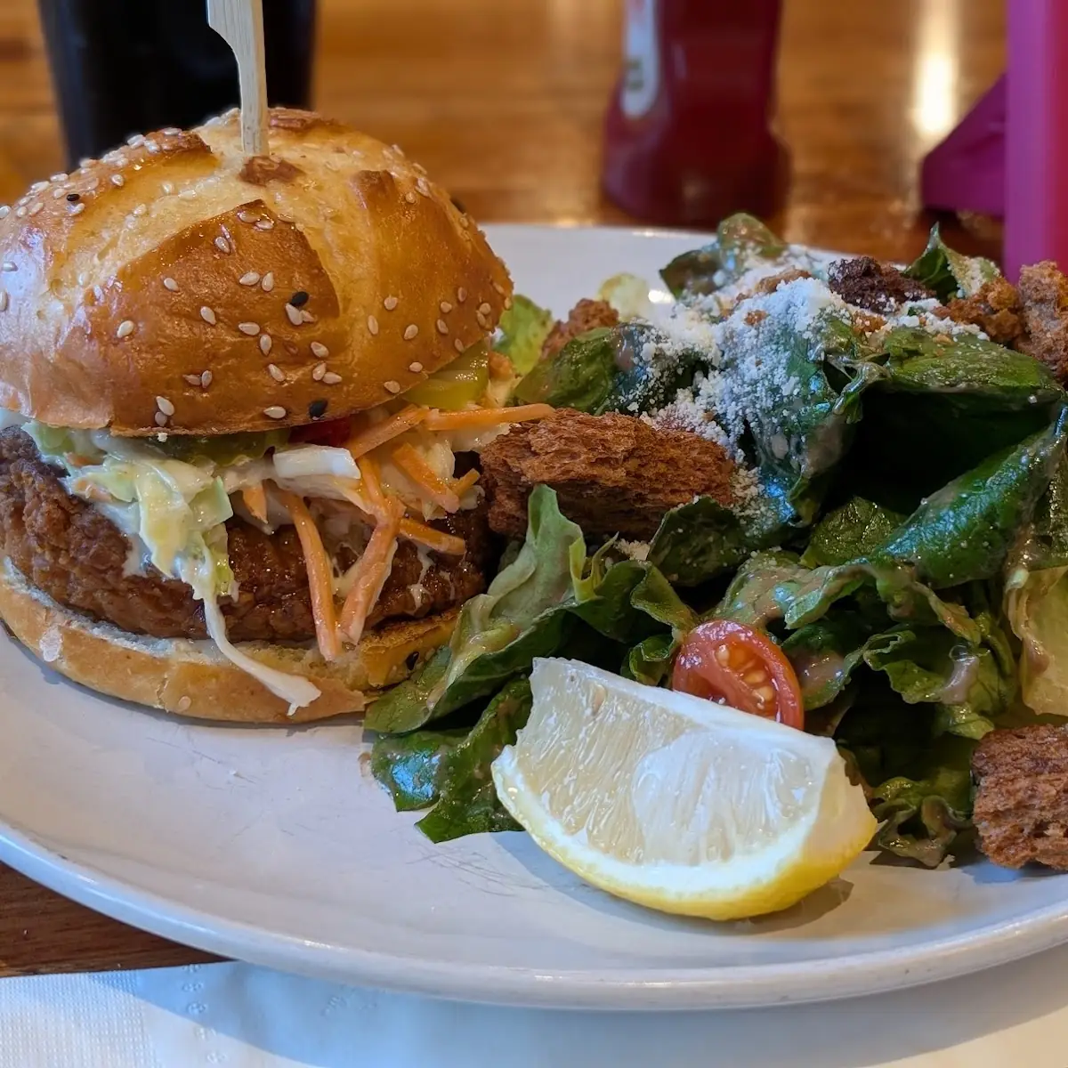Chicken Sandwich with Side Salad