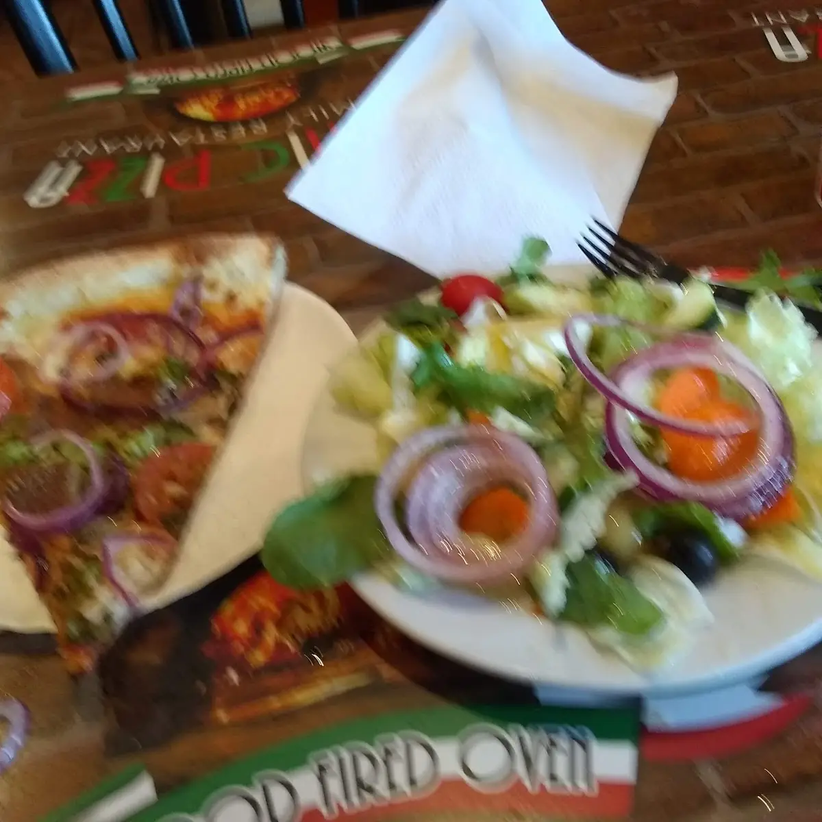 Veggie Pizza and Salad