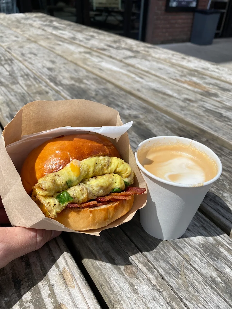 Egg Cheese Bacon on Brioche