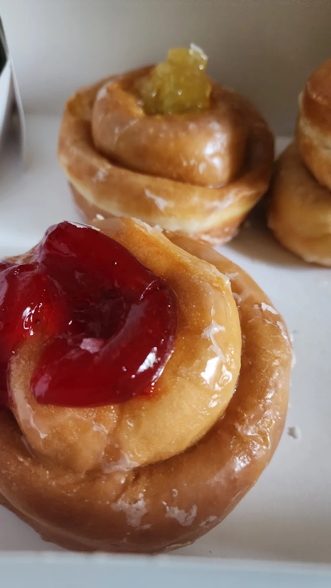 Strawberry and Pineapple Filled Doughnuts