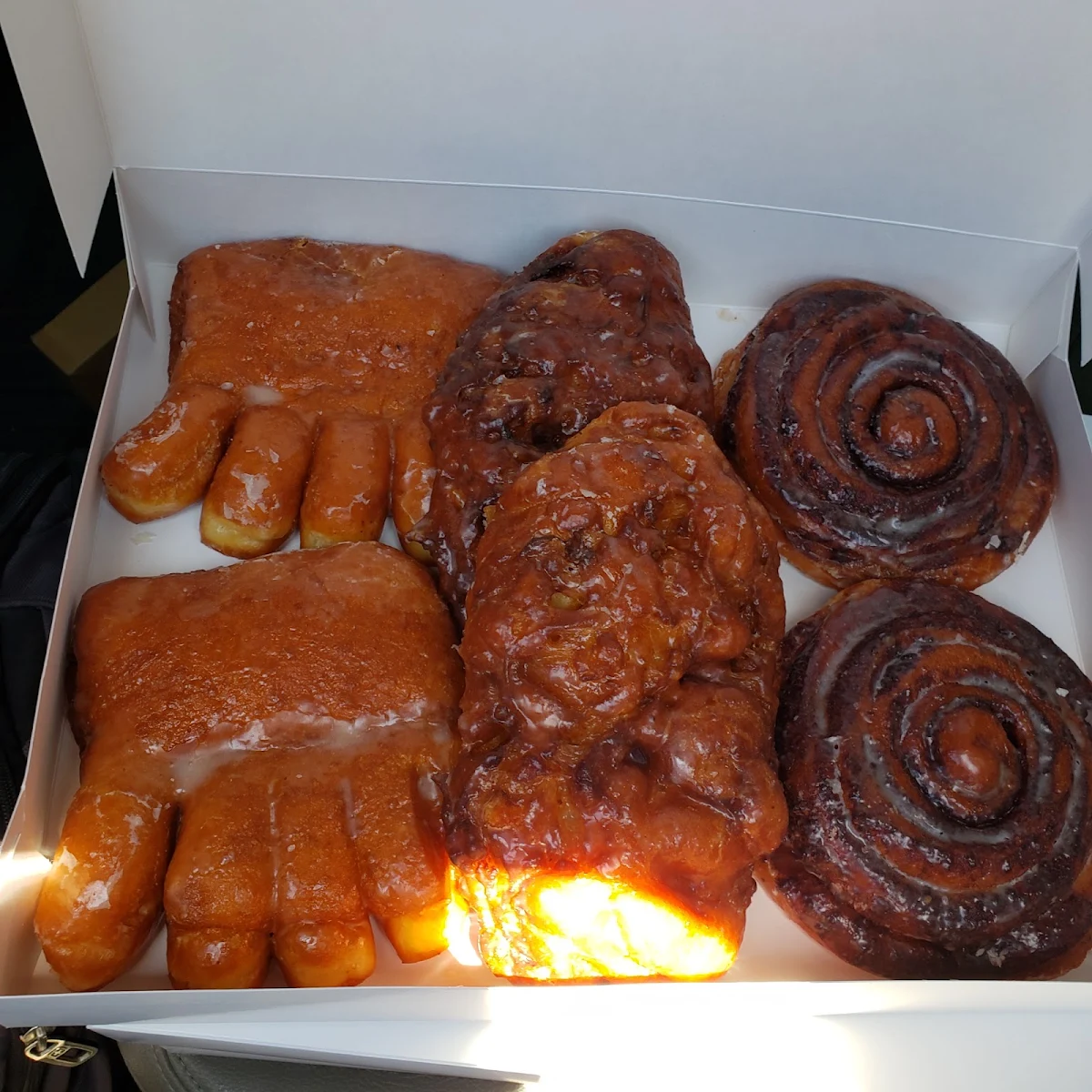 Apple Fritters and Cinnamon Roll