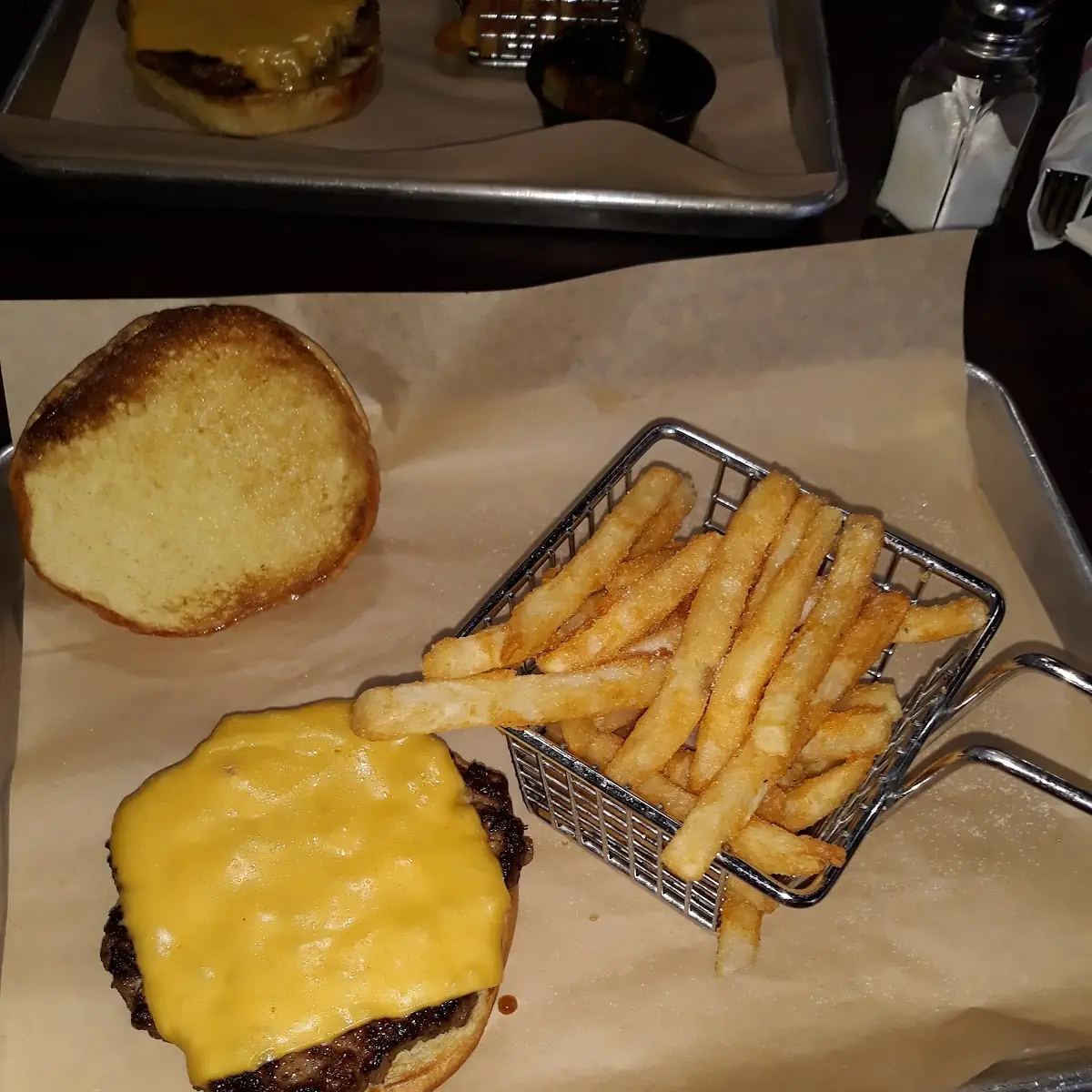 Cheese Burger and Fries