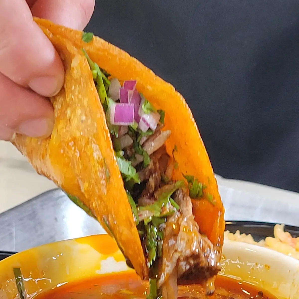 One Chile Relleno One Beef Taco
